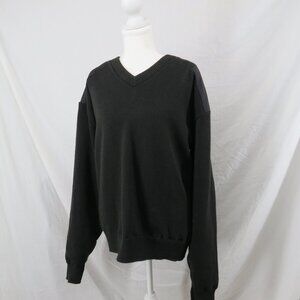 Vintage Sun Valley Windstopper Sweater | Black V-Neck Pullover | Gore Blauer